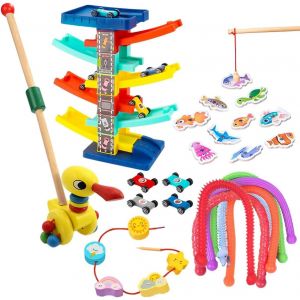 Jouet Montessori Bebe 1 a 2 Ans,Toys Rampe de Voiture,Jouet Sensorie,Jeux &Eacute;ducatifs Tr&egrave;s Bien Mouvements des Mains,Marche d&eacute;veloppement Cerveau - Neuf