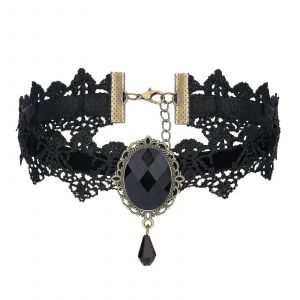Colliers Ras De Cou Pour Femmes,Bijoux Gothiques Ras De Cou Noirs,Accessoires Steampunk En Dentelle Noire Pour Femmes Filles - Neuf