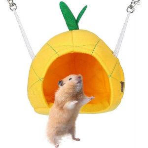 Hamac Pineapple Paradise- Un Lit Douillet Et Moelleux Pour Hamsters, Cochons D'inde Et Petits Animaux - Un Adorable Accessoire De Cage Au Design Durable. - Neuf