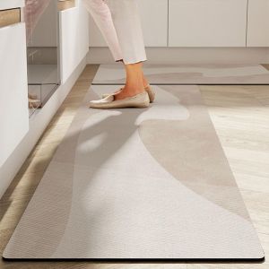 Sjzg-Tapis Cuisine Antidérapant, Absorbant Diatomite Tapis De Cuisine, Tapis Cuisine Devant Evier, Lavable Tapis De Bain Tapis Vaisselle Tapis Douche (50x180cm,Style Moderne B) - Neuf