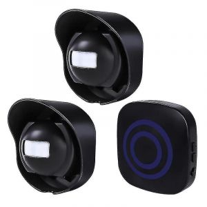 Alarme sans fil multifonctionnelle pour all&eacute;e, &eacute;tanche, avec d&eacute;tecteur de mouvement ext&eacute;rieur. 1 r&eacute;cepteur et 2 &eacute;metteurs. 38 sonneries. Port&eacute;e de transmission : 200 m. - Neuf