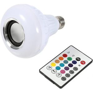Ampoule Led Avec Haut-Parleur Bluetooth, 12 W E27 Rvb À Changement Sans Fil Lecteur De Musique Avec Télécommande 24 Touches - Neuf