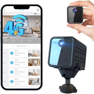 lbgwp60-Mini Caméra,Camera Surveillance 4G,2K Caméra De Surveillance Intérieure Carte Sim De Transmission En Direct, Vision Nocturne Du Détecteur De Mouvement Radar - Neuf