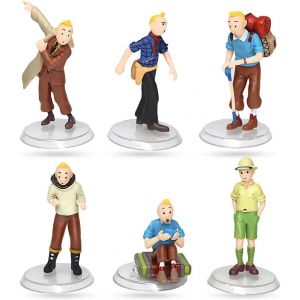 Sansh-6pcs Tintin Mini Figurines Set,Cartoon Décorations De Gâteaux, Mini Jouets Toppers Ensemble De Gâteau Fête Décoration Supplies - Neuf