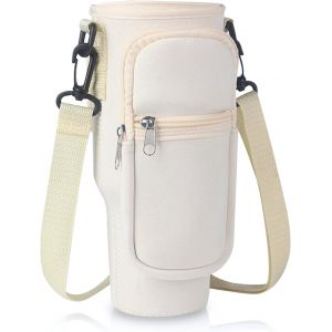 Kalanka-Sac Pour Bouteille D'eau Pour Tasse Stanley, Porte Bouteille Thermos Avec Sangle Et Poche Pour Téléphone Pochette Pour Bouteille D'eau Compatible Avec Gobelet Stanley De 40oz - Neuf