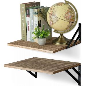 MEVRONISSHOP-tag&egrave;re murale en bois de 30 cm de profondeur : rustique de 40 cm de large pour cuisine, salle de bain, salon, grande &eacute;tag&egrave;re flottante pour routeur, livres, haut-parleurs, lecteur multim - Neuf