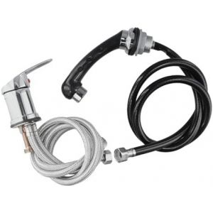 Mitigeur monocommande avec douchette pour fauteuil de coiffure chromé avec flexible de 80 cm, alca - Neuf