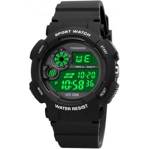 Montre Homme Et Femme Led 12h/24h Digital Alarma Chronom&egrave;tre Date 50m Etanche Outdoor Militaire Montre Bracelet Plastique Et Caoutchouc.[J890] - Neuf