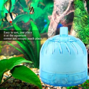 Hjlian Mini Filtre A Air Rond Bleu Pour Aquarium, Eponge Biochimique Au Charbon Actif - Neuf