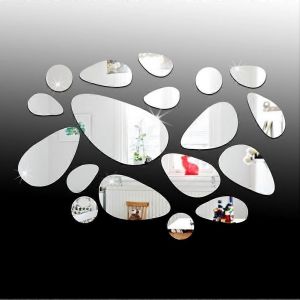 Ovale Acrylique Miroir Mural Autocollant DIY Home Decor Background Art - Neuf