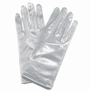 Fille Dame Satin Doigts Courts Gants Gants Rouge Blanc Etiquette Gant Cosplay Performance Casual Gants - Neuf