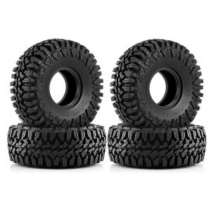 4PCS 110MM 19 Pneu en caoutchouc / pneus de roue pour 1:10 RC Rock Crawler Axial SCX10 90046 90047 AXI03007 Tamiya CC01 D90 D110 TF2 - Neuf