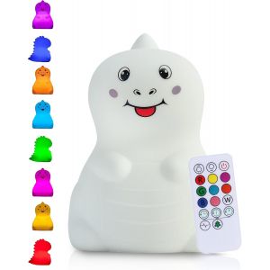 ® Veilleuse Dinosaure (Grande) - Avec Fonction De Tapotement Et Télécommande - Lampe Led De Nuit Rechargeable - Cadeau De Naissance - Jouet - Chambre De Bébé - Lampe Enfant Premium - Neuf