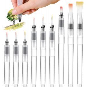 Chenquansarl-Lot De 9 Stylos Pinceaux À Eau - Pour Réservoir D'eau - Stylos Pinceaux Aquarelle Rechargeables - Pour Mélanger Les Peintures Aquarelles - Neuf