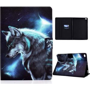 Coque Pour Ipad 9.7 Pouces 2017/2018 5&egrave;me /6&egrave;me G&eacute;n&eacute;ration,Ipad Air 1/2 Housse &Eacute;tui De Protection Coque Tablette Ipad 9.7"" 2017/2018,Ipad Air1/Air 2,Loup Au Clair De Lune - Neuf
