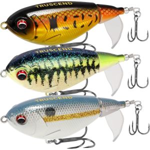 Kwex-Leurres Flottants Topwater Leurre De P&ecirc;che, Surface App&acirc;t Plopper Avec Queue Pivotante Flottante, Leurres De Tra&icirc;ne Pour D'eau Douce Et D'eau Sal&eacute;e, Cadeaux De P&ecirc;che Pour Hommes - Neuf