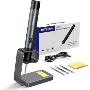 Ulteronixshop-HYCHIKA Fer a Souder sans Fil, Fer a Souder avec Batterie 2600mAh, Chauffage Rapide en 7 Secondes (200 &iquest; - 450 &iquest;), Veille/Arr&ecirc;t Auto, avec Support, pour R&eacute;paration &Eacute;lectronique, Soudage - Neuf