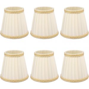 Subzonal-6pcs Petit Abat-Jour Pince Moderne Sur Le Remplacement De L'abat-Jour Pour Les Ampoules De Bougie De Lustre - Neuf