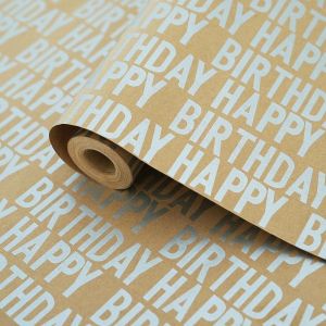 Rouleau De Papier Cadeau D'anniversaire Argenté, 43 Cm X 15 M, Ensemble De Papier Cadeau Kraft Pour Anniversaire, Fête Prénatale, Papier Cadeau Recyclable Pour Garçons, Filles, Hommes Et Femmes - Neuf