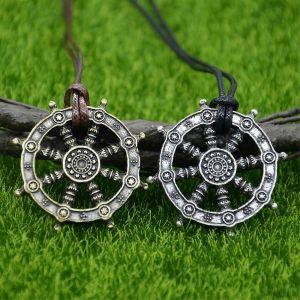 Nostalgie Roue De La Vie Samsara Talisman Bouddhiste Et Amulette Vintage Pendentif Bouddha Collier Dharma Bijoux Indien Religieux - Neuf