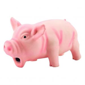 Latex Pet Chew Toy Pig Squeak Pour Chien Chiot (Rose) - Neuf