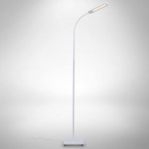 lampe sur pied salon, platine LED 8W, luminosité réglable, tête flexible, choix de lumière: blanc chaud, neutre ou froid, fonction TOUCH, lampadaire moderne chambre bureau salle à manger - Neuf