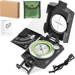Boussole Militaire Professionnelle, Boussole Multifonctionnelle Militaire Avec Inclinom&egrave;tre, Boussole Randonn&eacute;e Avec Design Fluorescent, Boussole De Randonn&eacute;e Avec Sac De Transport Pour Le Camping - Neuf