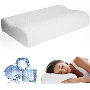 Oreiller Ergonomique Cervical, 2 En 1 Oreiller Memoire Forme, Soulagement Efficace De La Douleur, Oreiller Orthopédique À Mémoire Pour Dormir Sur Le Côté Et Sur Le Dos-55 X 35 X 11/9 Cm - Neuf
