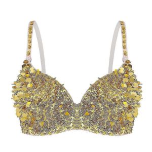 Femmes Danse Orientale Tops Sparkle Paillettes Perles Soutien-Gorge Rembourré Haut Danse Orientale Costumes Raves Fête Pole Dance Dance Club Wear-Yvan - Neuf