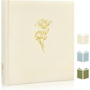 Album Photo À Personnaliser Soi-Même Avec Feuilles De Protection En Cristal - Espace Pour 500 Photos - Album Photo Géant - Grand Format - 100 Pages - 29,5 X 33 Cm - Pour Bibliothèque - Beige - Neuf