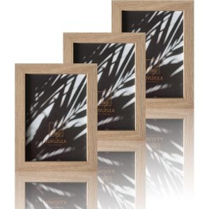 Fchhk-Lot De 3 Cadres Photo En Bois Mdf 13 X 18 Cm - Naturel - Neuf