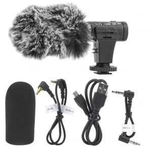 Microphone a condensateur stereo pour appareil photo reflex, telephone, photographie, interview, enregistrement video - Neuf