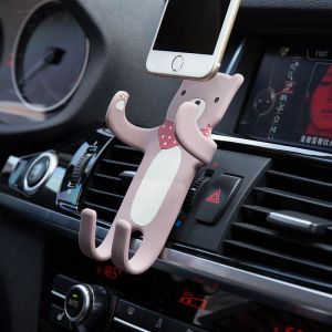 Rouge Gris¿12.6,10 Cm¿ Voiture De Téléphone Avec Creative Voiture De La Sortie D'air De Dessin Animé Support Fixe De Navigation Écharpe Rouge 1 Paquet Rose - Neuf