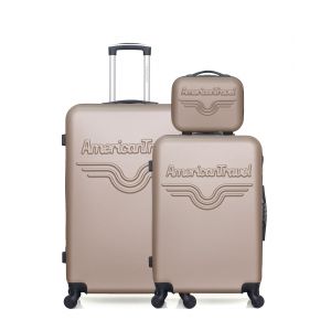 AMERICAN TRAVEL - Lot de 3 - Valise grand format, valise weekend et vanity CHELSEA - Neuf