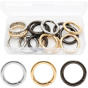 CHECARZHN--NO1-15 Pièces Mousqueton Rond 25Mm, Mousqueton Sac A Main Multicolore, Anneaux À Ressort En Alliage De Zinc Pour Porte-Clés Sacs À Main Tentes Bricolage - Neuf