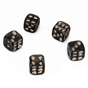 Lot De 5 Dés Numériques 18 Mm (0,7 Po) En Résine À 6 Faces Pour Enfants, Accessoires De Jeux De Société, Karaoké, Argent-Argent - Neuf