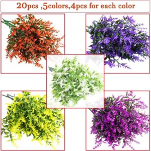 Lot De 20 Fleurs Artificielles D'ext&eacute;rieur En Plastique R&eacute;sistant Aux Uv Pour Ext&eacute;rieur,Jardin,Suspension,Panier,Cl&ocirc;ture,Fen&ecirc;tre,Treillis (Multicolore) - Neuf