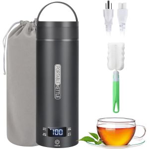 Bouilloire &Eacute;lectrique De Voyage Portable 500Ml, Mini Bouilloire En Acier Inoxydable 316, 4 Temp&eacute;ratures R&eacute;glables, Arr&ecirc;t Automatique, Id&eacute;ale Pour Th&eacute;, Caf&eacute;, Lait U2013 Noir - Neuf