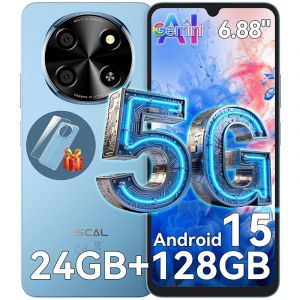 5G Oscal TIGER 8 T&eacute;l&eacute;phone Portable D&eacute;bloqu&eacute; 6,88" 24Go+128Go/SD 2To 5000mAh Smartphone Android 15 NFC Dual SIM GPS - Bleu - Neuf