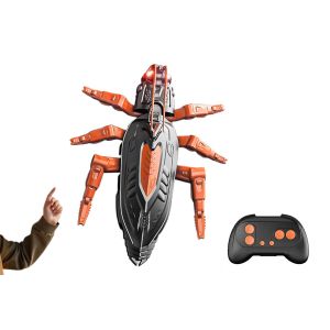 Gecko Grimpant T&eacute;l&eacute;command&eacute; Avec T&eacute;l&eacute;commande - Jouet Rechargeable Pour L'int&eacute;rieur - Orange - Neuf