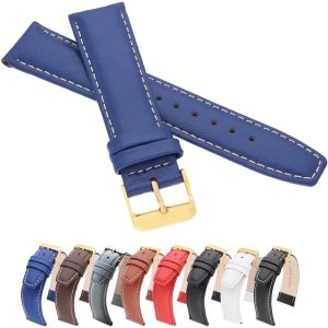 Kal-Wb Bracelet De Montre En Cuir De Vachette Grainé Doré - Neuf