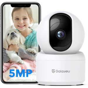 3k(5mp) Babyphone Camera Surveillance Wifi - Camera Bebe Sans Fil, Détection Humaine Ai Suivi Intelligent 360° Avec Enregistrement Continu, Compatible Avec Alexa - Neuf