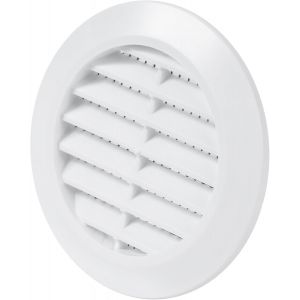 60 mm - Grille d'aération à travers la porte - Avec moustiquaire - Grille d'aération ronde pour l'intérieur - Salle de bain, armoire, garage - Neuf