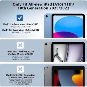 Coque Pour Ipad A16 11&egrave;me G&eacute;n&eacute;ration 11 Pouces 2025,Ipad 10&egrave;me G&eacute;n&eacute;ration 2022 10,9 Pouces Avec Porte Stylet,&Eacute;tui Tri-Fold Transparente,Housse Avec Veille/R&eacute;veil Auto, Vert - Neuf