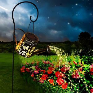 Arrosoir Solaire Avec Guirlande Lumineuse D&eacute;corative De Jardin, Guirlande Lumineuse Solaire Led Pour Ext&eacute;rieur, D&eacute;coration De Jardin, Cour, Pelouse, Terrasse, Jardin, Path Avec Crochet De Berger) - Neuf