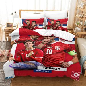 Qatar Housse De Couette De La Coupe Du Monde Serbia | Housse De Couette Souvenir De C&iquest;&iquest;L&iquest;&iquest;Bration | &iquest;&iquest;Quipes De Pays Pour La Coupe Du Monde Double&pound;&iquest;Xcm - Neuf