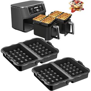 lbgwp60-2Stück Waffeleinsatz,Silikon Waffelplatten Zubehör Kompatibel Mit Af300Eu, Af400Eu, Af451Eu, Sl400Eu Und Af500De Heißluftfritteuse,Belgische Waffeln, Waffel, Zubehör (Noir) - Neuf
