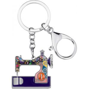 KAL-Alliage D'Émail Nouveauté Mignon Machine À Coudre Porte-Clés Pour Femmes Filles Cadeaux Voiture Sac À Main Anneaux Clés Accessoires Charms - Neuf