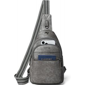 TIANYI-Sac bandoulière Femme Homme Petit Sac de Poitrine pour Femme PU Cuir Bum Bag Sac poitrine Avec Bandoulière Réglable Fanny Pack Sac de téléphone Beige - Neuf