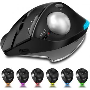 CHECARZHN--NO1-Souris Trackball Ergonomique Sans Fil Souris Ergonomique Sans Fil Trackball Souris De Bureau Bluetooth Programmable Souris Verticale Sans Fil Clics Silencieux Pour Multi-Appareils(Bt4.0+Bt4. - Neuf